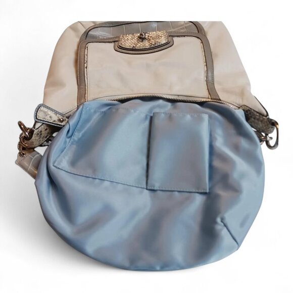 Coach Y2K Kristin Tote Bag: Ivory Leather & Gray Croc Embossed Hobo Bag - Picture 8 of 10